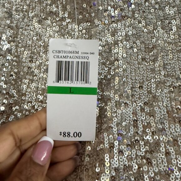 Sequin Joggers and Matching Sequin Short Sleeve Top - Picture 4 of 6